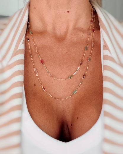Collana zirconi rettangolini