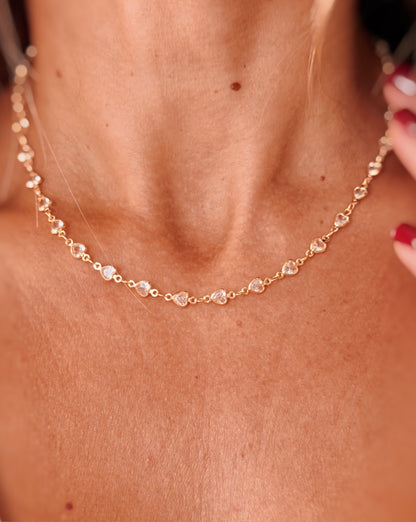 Collana choker cuoricini