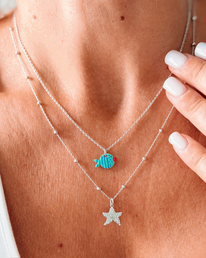 Collana stella marina zirconata