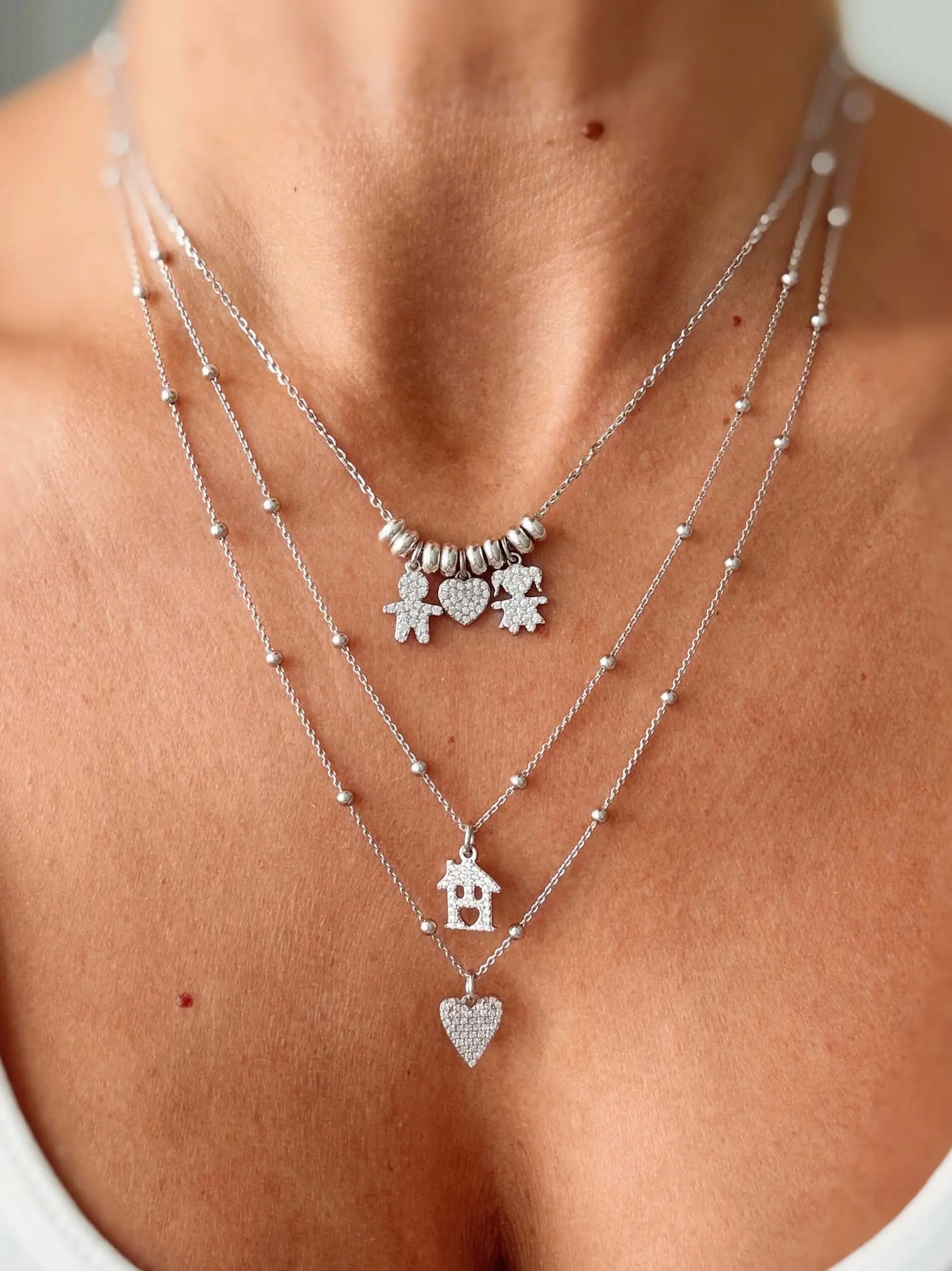 collana ciondolo bebè bimba e bimbo argento 925 regalo mamma cuore