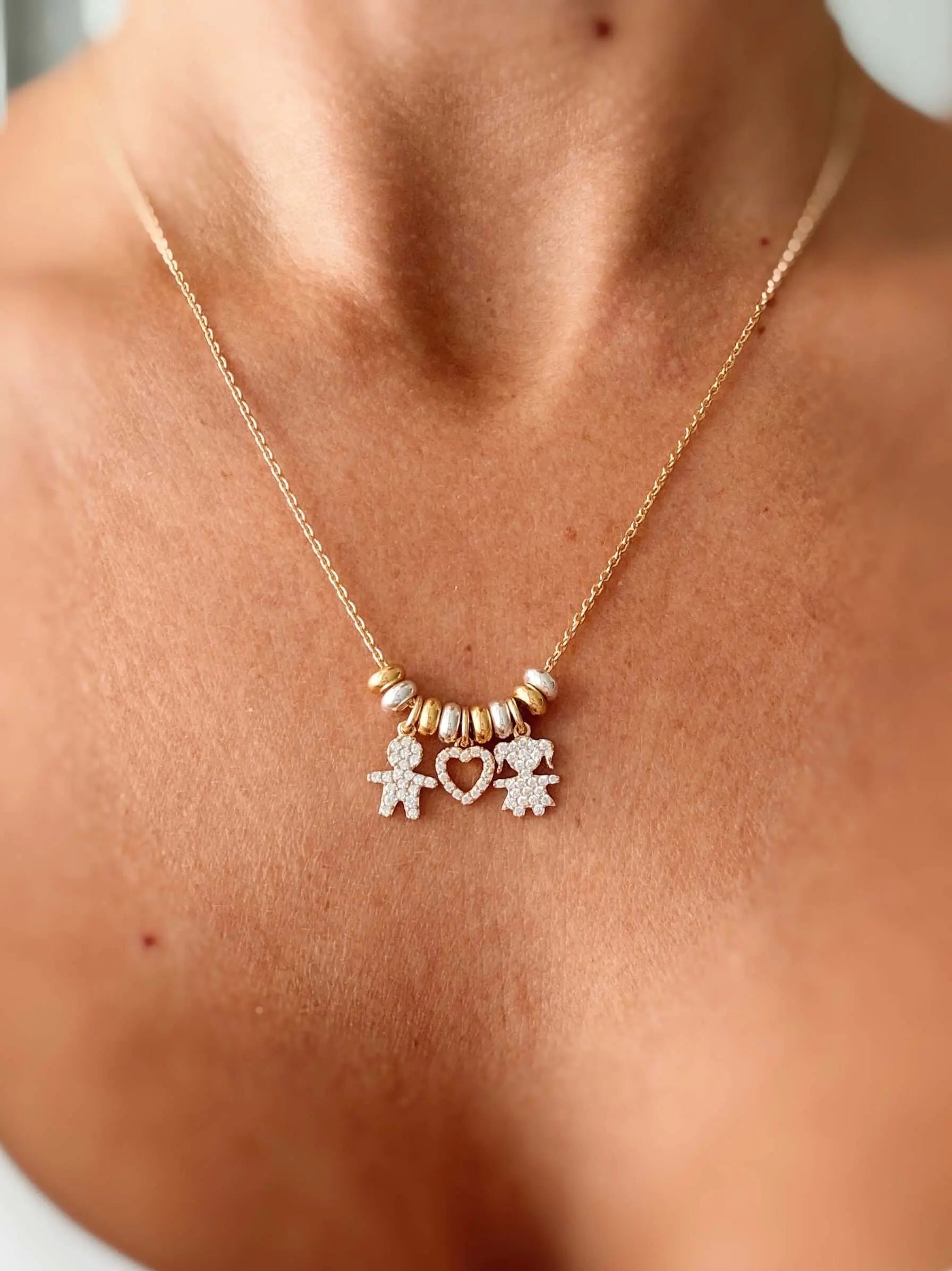 collana ciondolo bebè bimba e bimbo argento 925 regalo mamma cuore