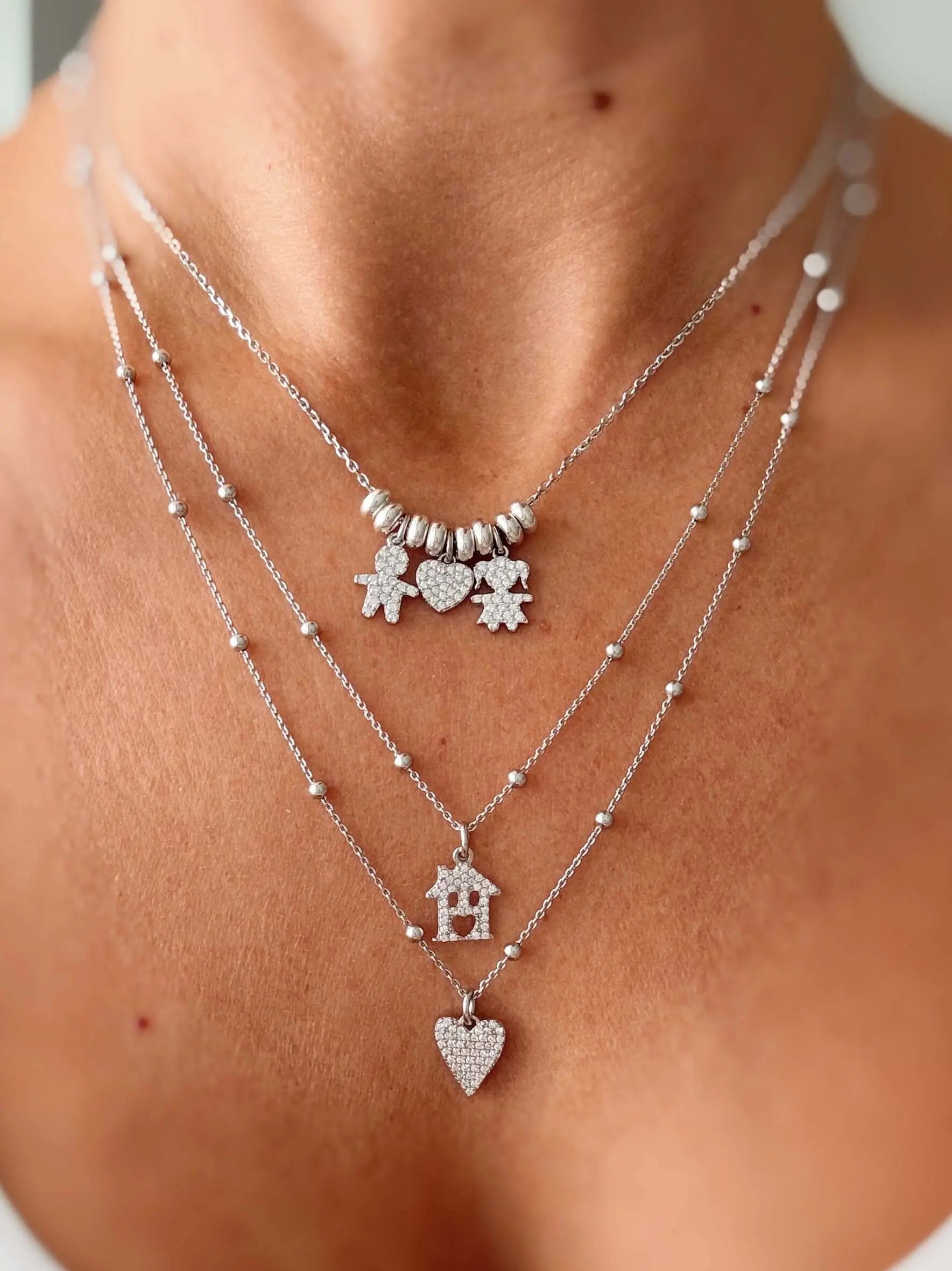 collana ciondolo bebè bimba e bimbo argento 925 regalo mamma cuore