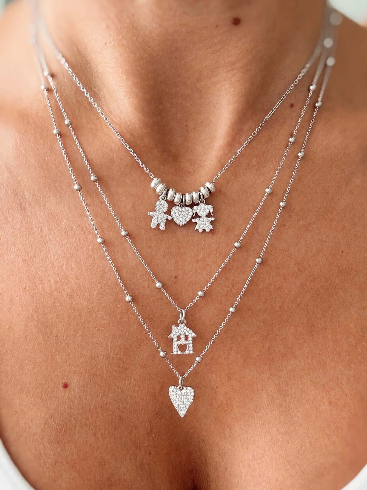 collana ciondolo bebè bimba e bimbo argento 925 regalo mamma cuore