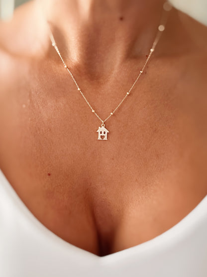 Collana Happy Home casetta zirconata