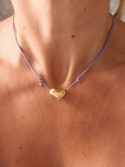 Collana cordino cuore (oro giallo)