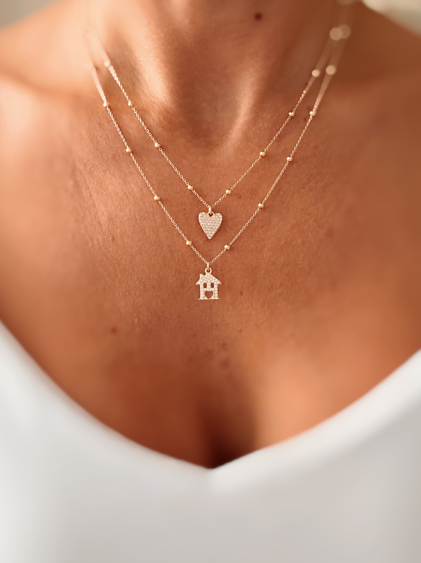 Collana Happy Home casetta zirconata