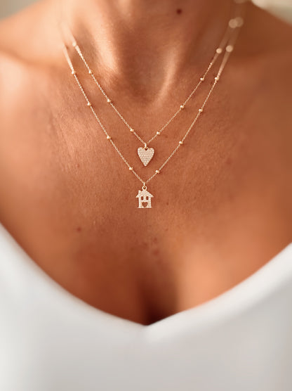 Collana Happy Home casetta zirconata