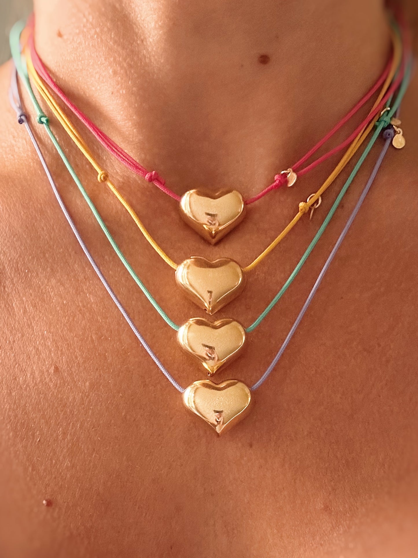 Collana cordino cuore (oro giallo)