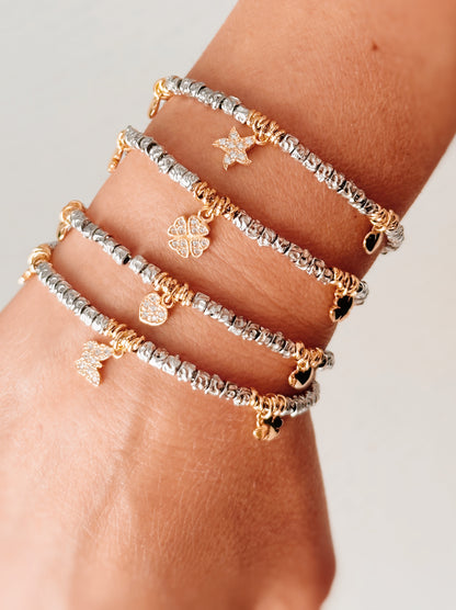 Bracciale granelli con charms