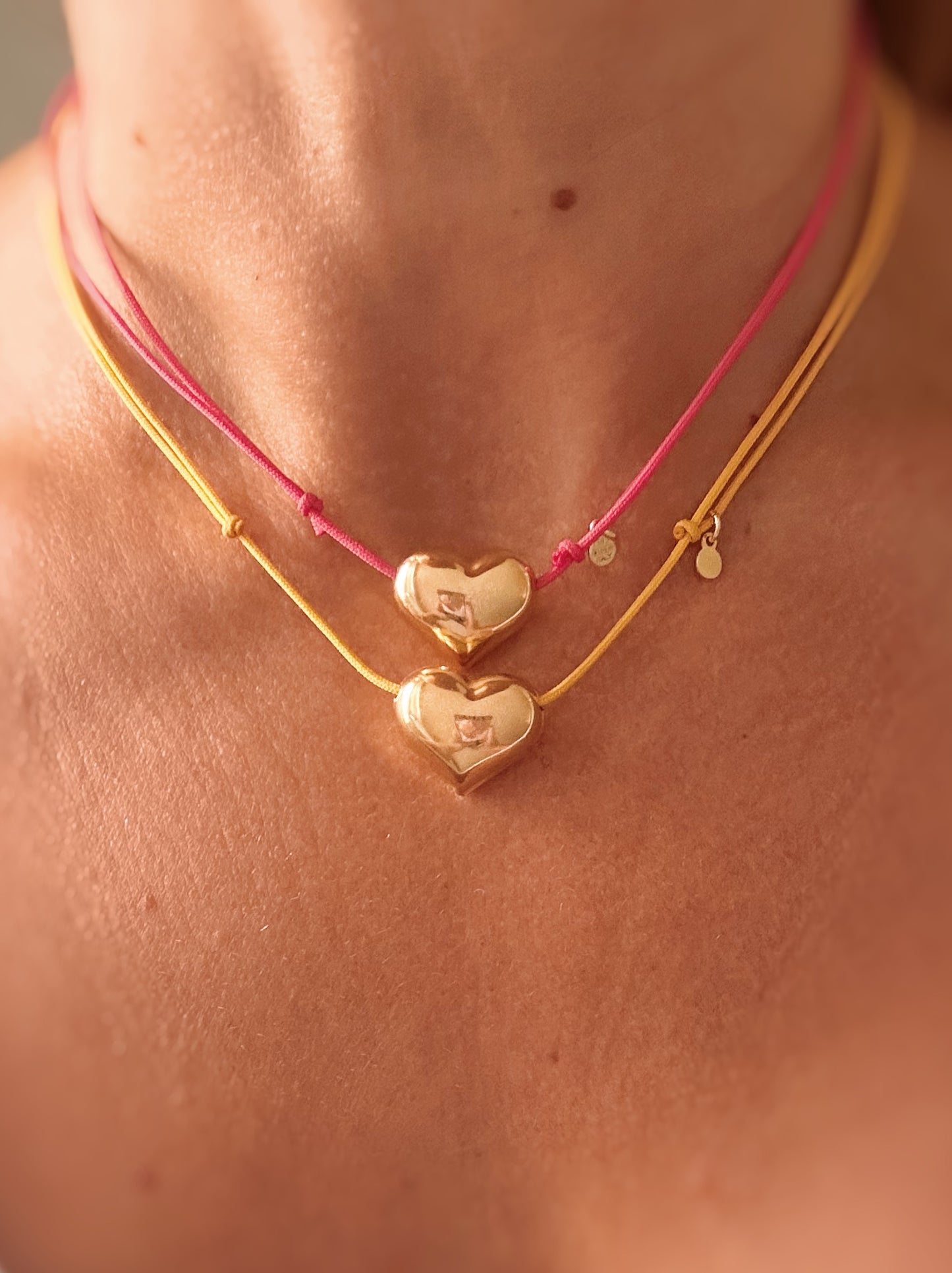 Collana cordino cuore (oro giallo)