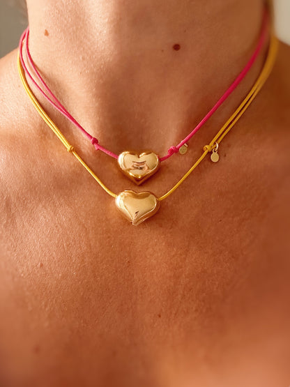 Collana cordino cuore (oro giallo)