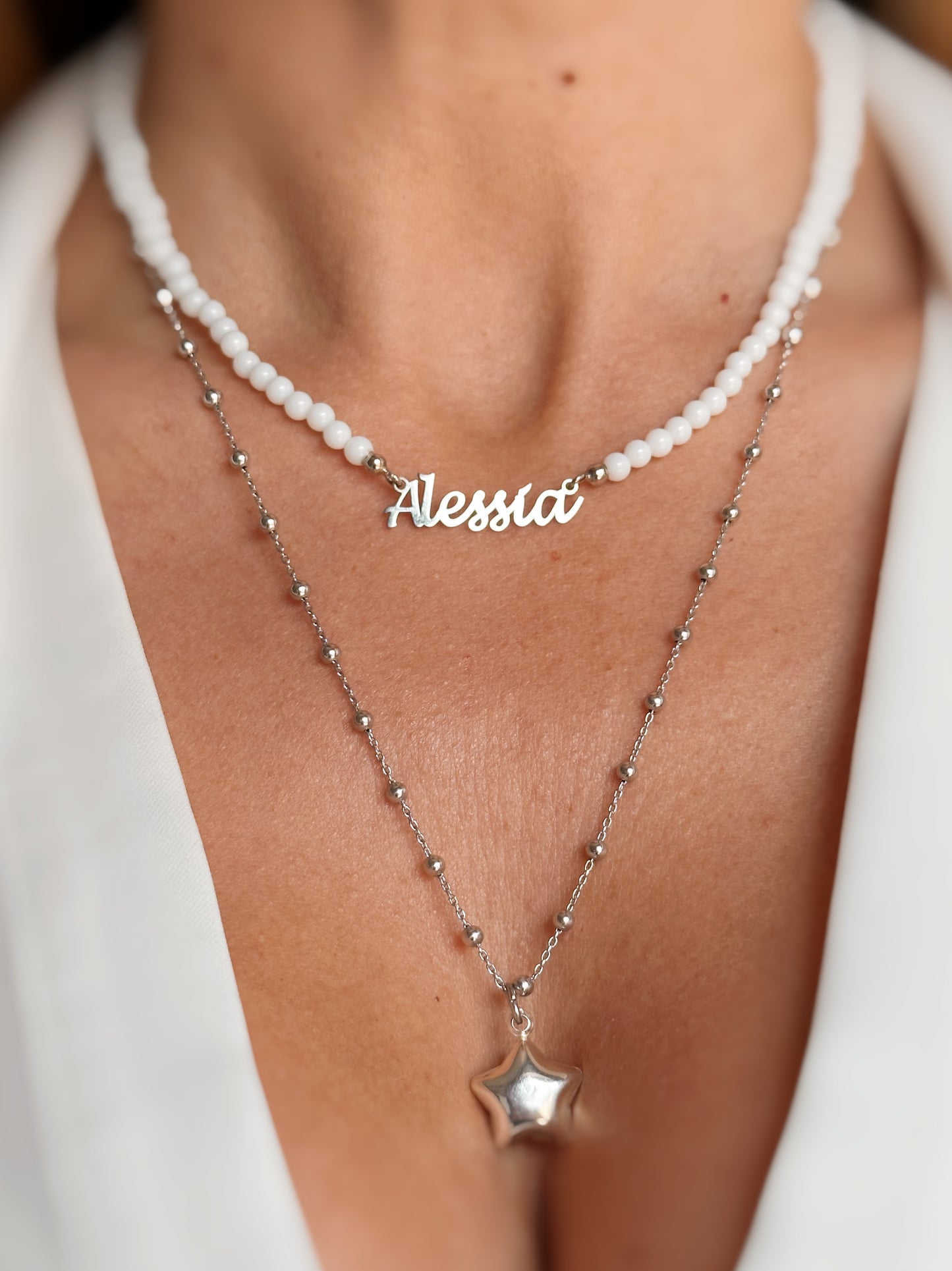 Collana perle con nome