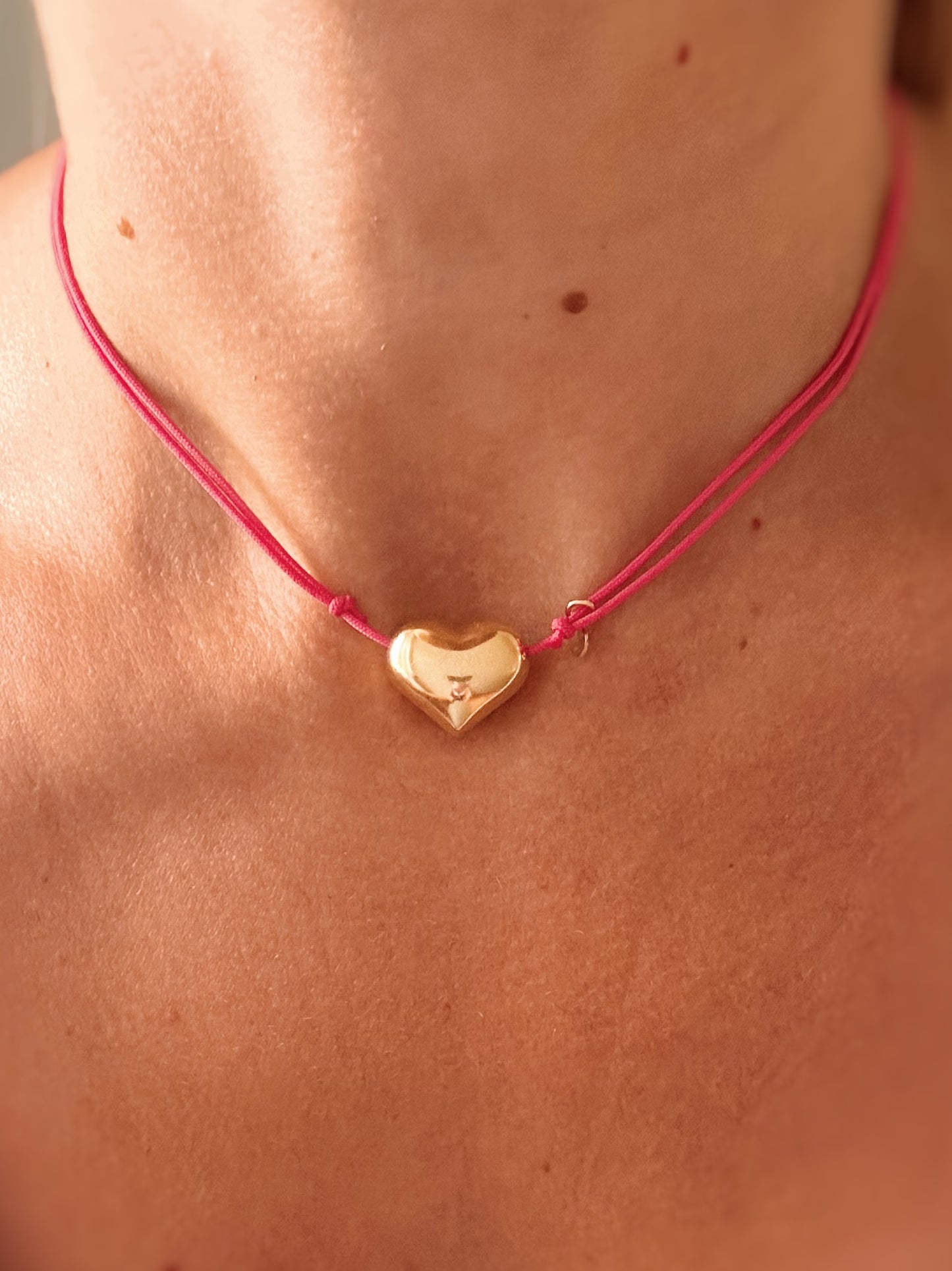 Collana cordino cuore (oro giallo)