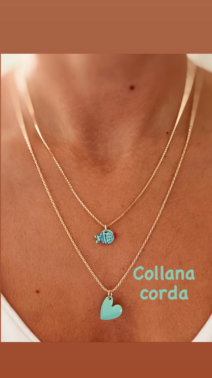 Collana cuore  smaltato