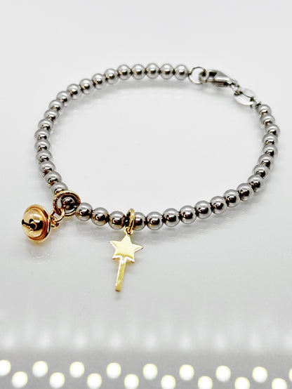 Bracciale sfere 4mm + charm