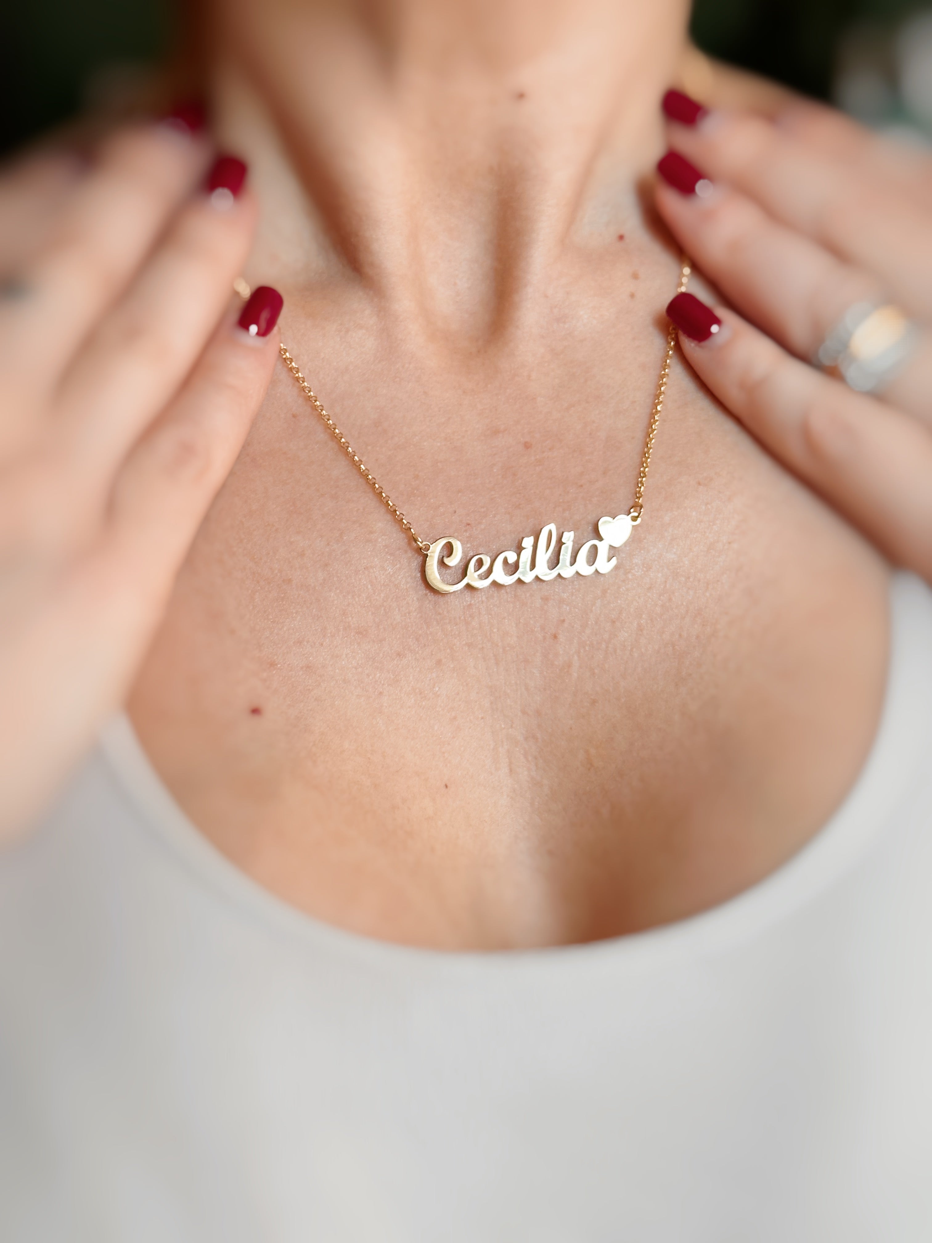 Collana Personalizzata Con Nome ANGELA In Acciaio 316L - Gioiello Fatto A Mano Made In Italy
