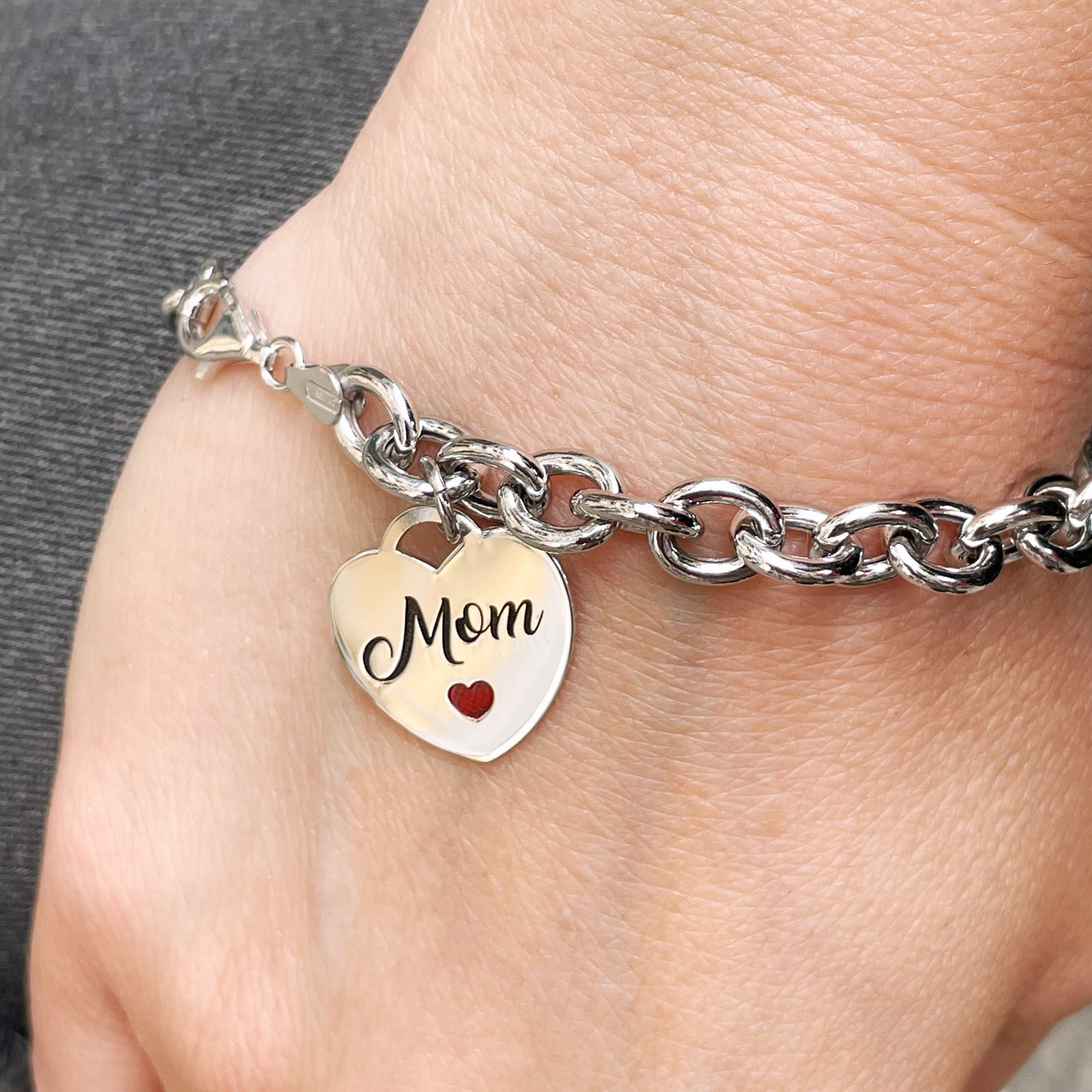 Bracciale catena “Cuore di mamma“